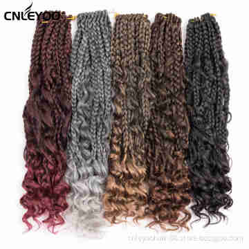 12 inch Bohemian Box Braid Crochet Hair 16 Roots Short BOHO GoddessCrochet Box Braiding Hair Extension